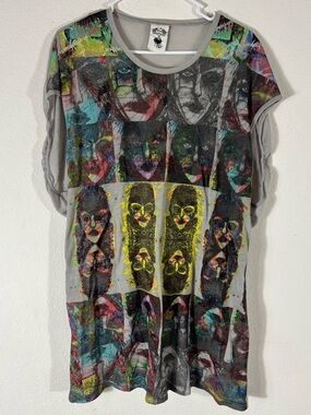 Nuvula Wear Your Imagination Abstract Face Wearable Art Tunic Dress